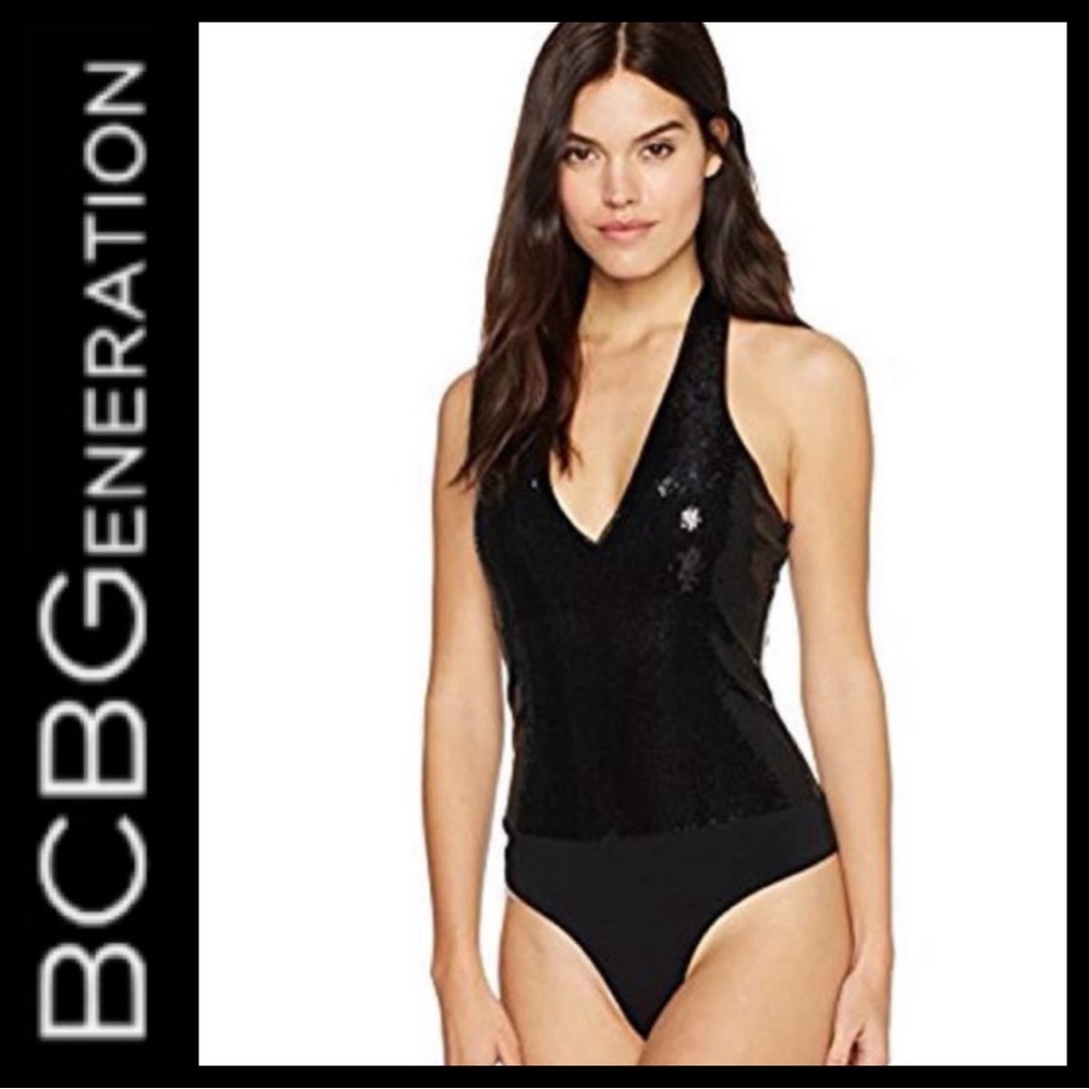 NWT BCBGeneration Halter Sequin Bodysuit